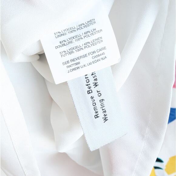 NWT J.Crew Linen V-neck Sleeveless Short A-line Dress in Morning Floral, size 0 - Picture 10 of 10